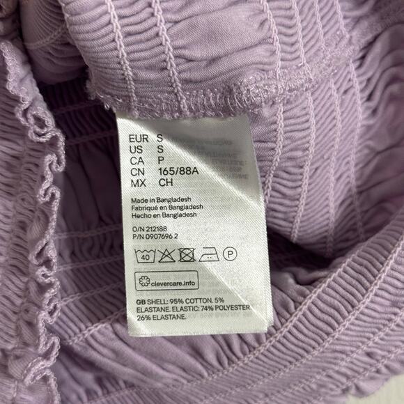 H&M Lilac Purple Smocked Tank Top Size Small - Picture 4 of 8